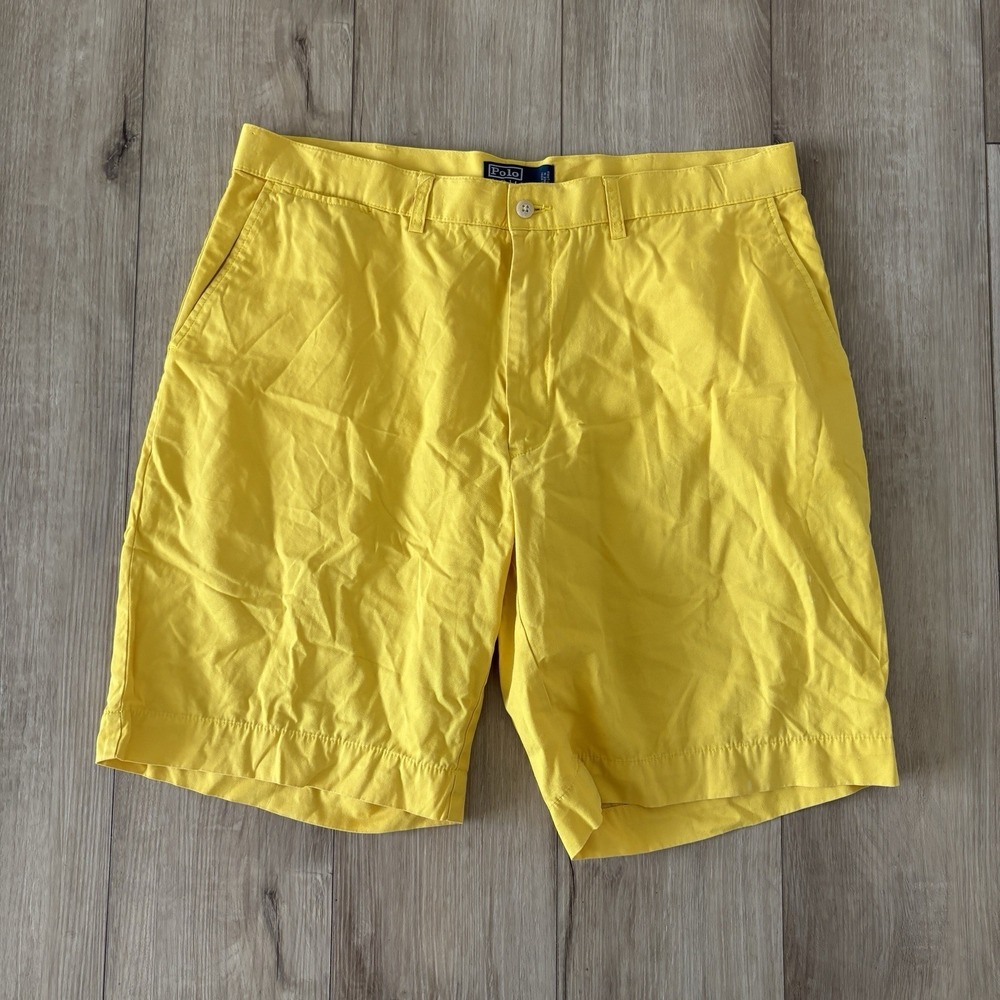 VTG Polo‎ Golf Ralph Lauren Shorts Mens Sz 38 Classic Yellow Performance